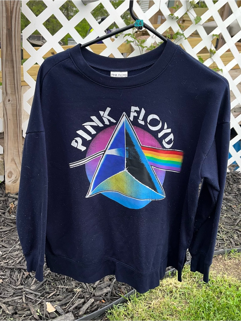 Pink Floyd Navy sweatshirt with Multicolor Prism Graphic